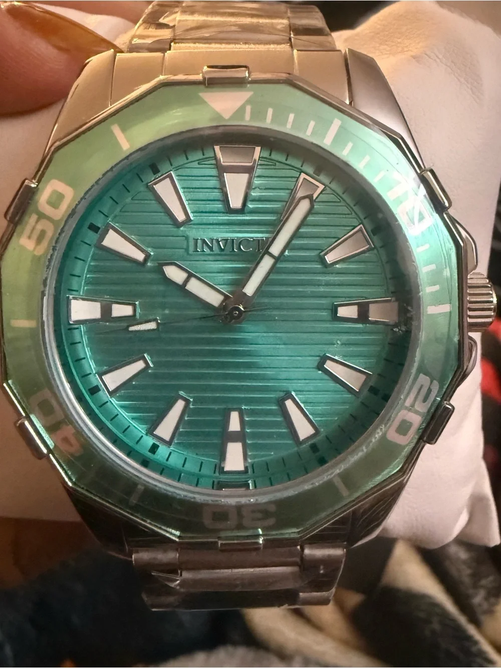 Invicta Pro Diver Meridian Men’s 46mm Turquoise Dial Stainless Steel Watch NWT
